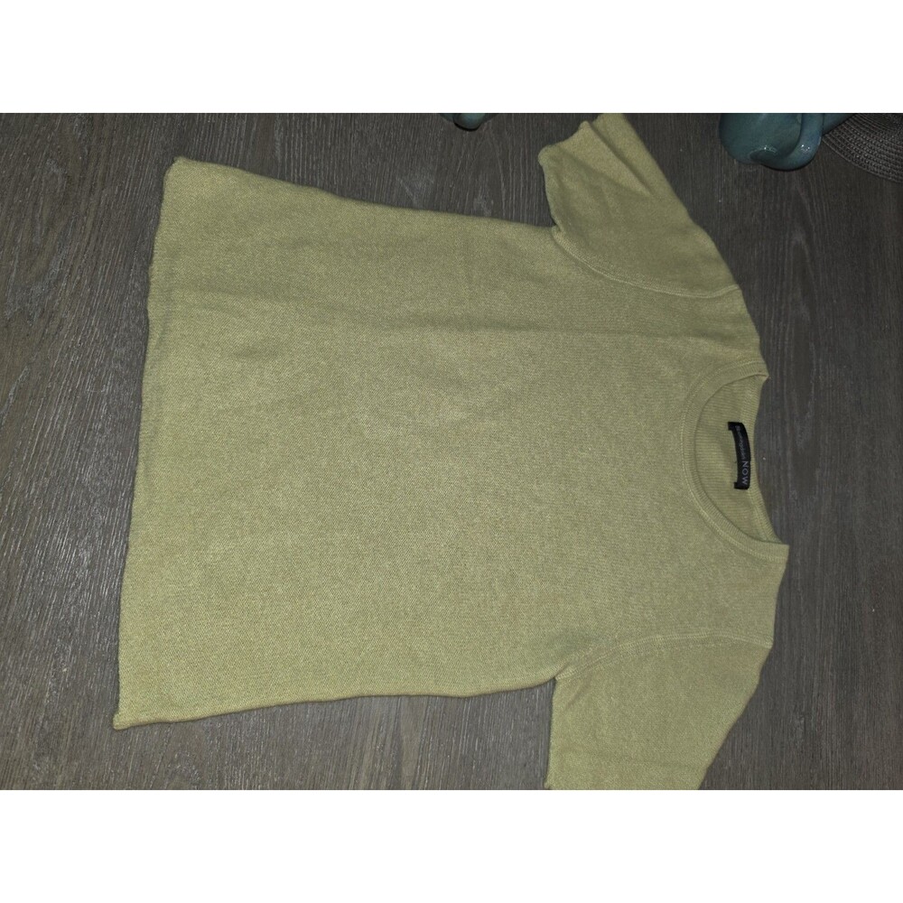 Women's Bloomingsdale's Now Sage Green Chartreuse Cashmere short sleeve Top S